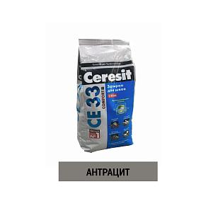 Затирка для швов цементная Церезит CE 33 Comfort антрацит фольга (2 кг)